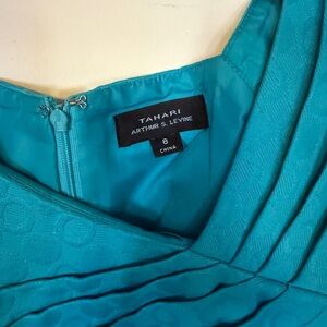 Tahari Turquoise Pleated Dress